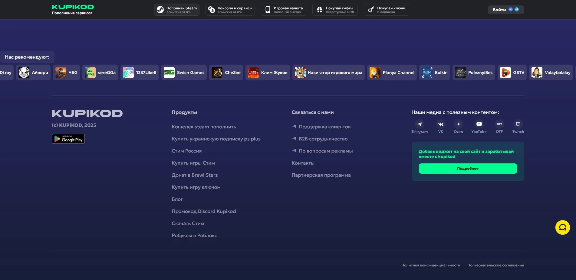 Купикод акции